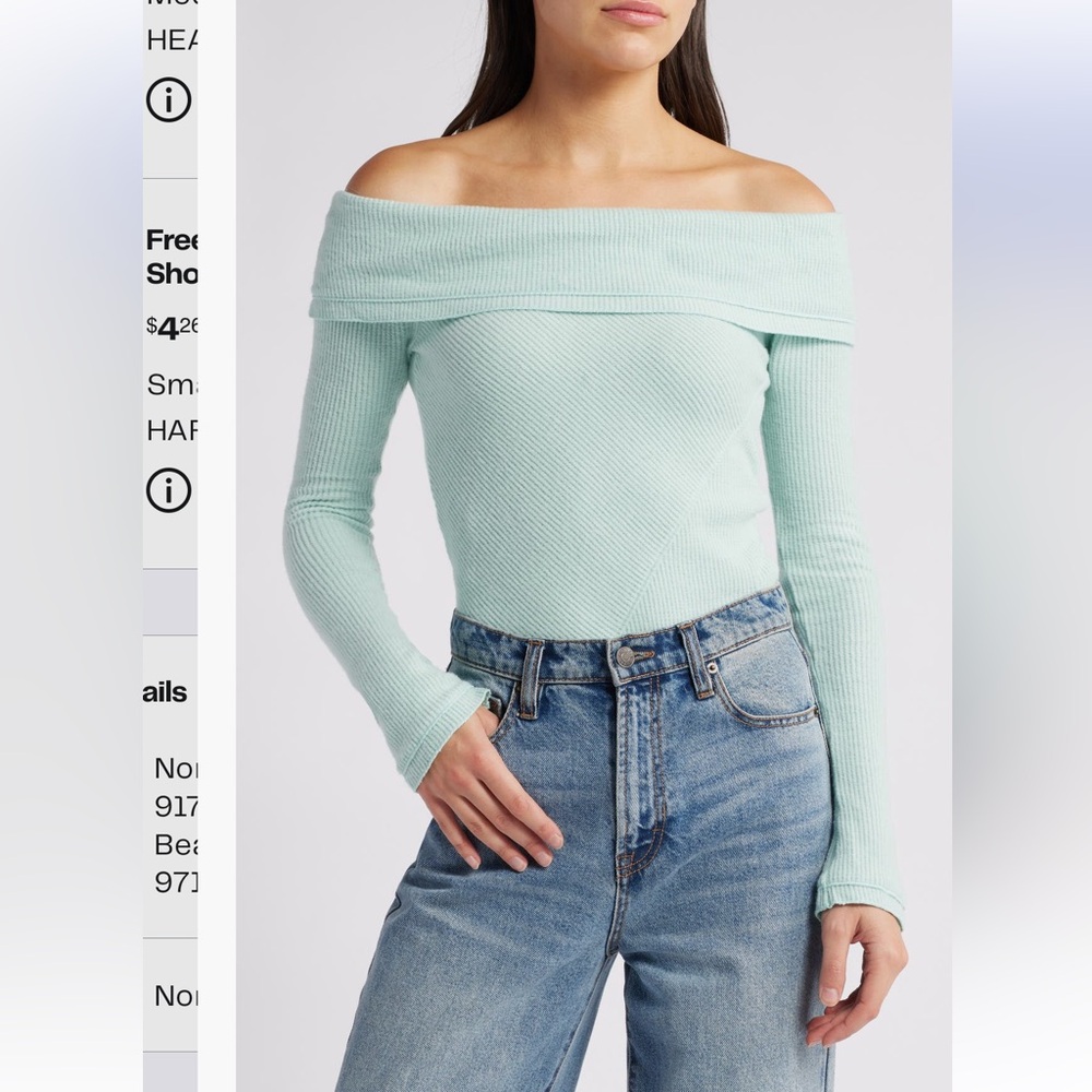 FREE PEOPLE Autumn Cozy‎ Bodysuit in Harbor small NWT